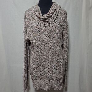 Jessica Simpson Maternity Cowl Neck Tunic Sweater Size XL Long Sleeve Open Knit